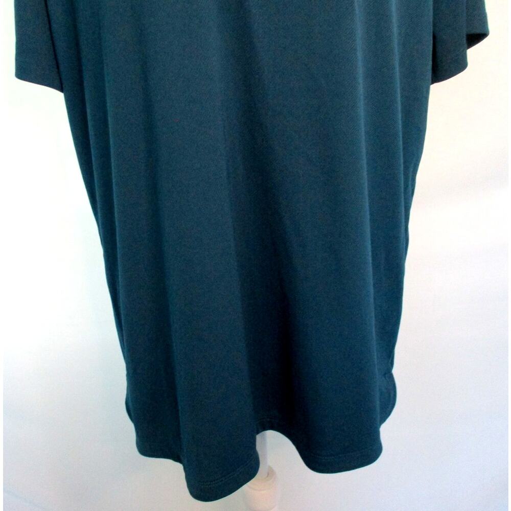 Lands End Women's Plus Short Sleeve Blue Green Stretch Polo Shirt Size 1X - Picture 3 of 10